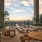 patio with seating area and fireplace