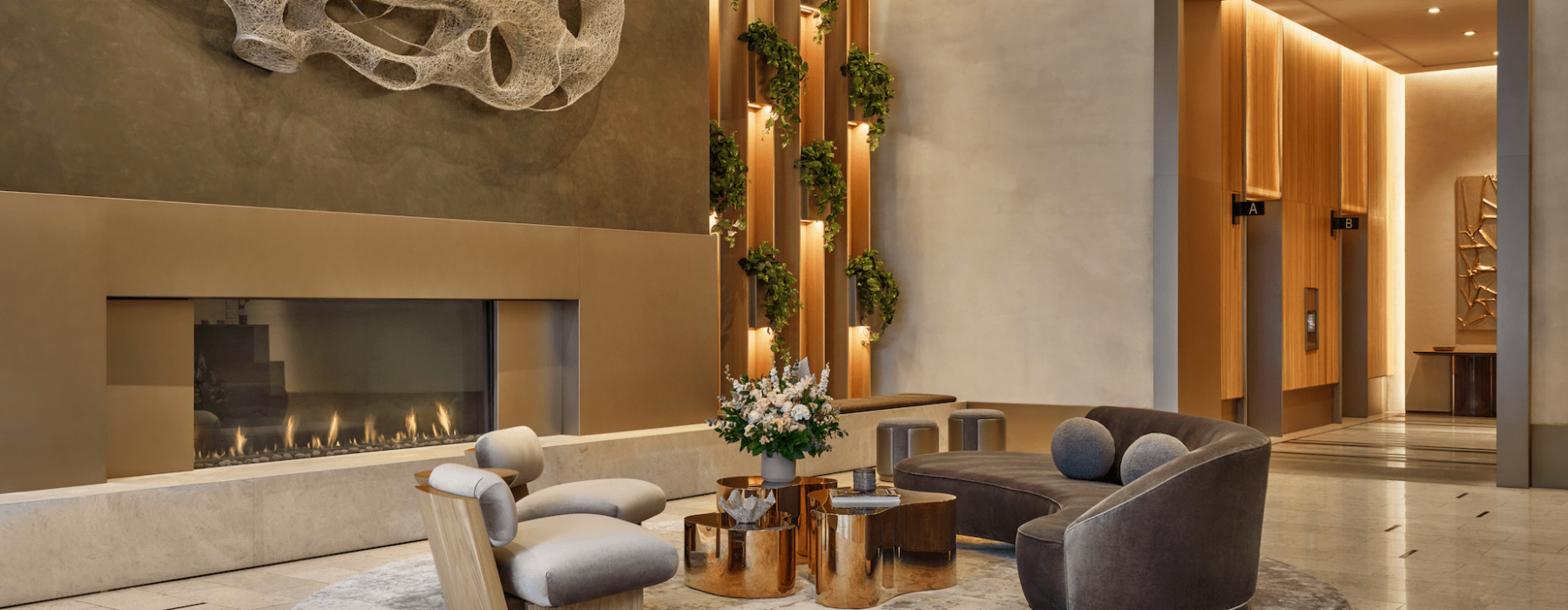 Lobby of downtown austin apartment community