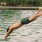 a man diving into water